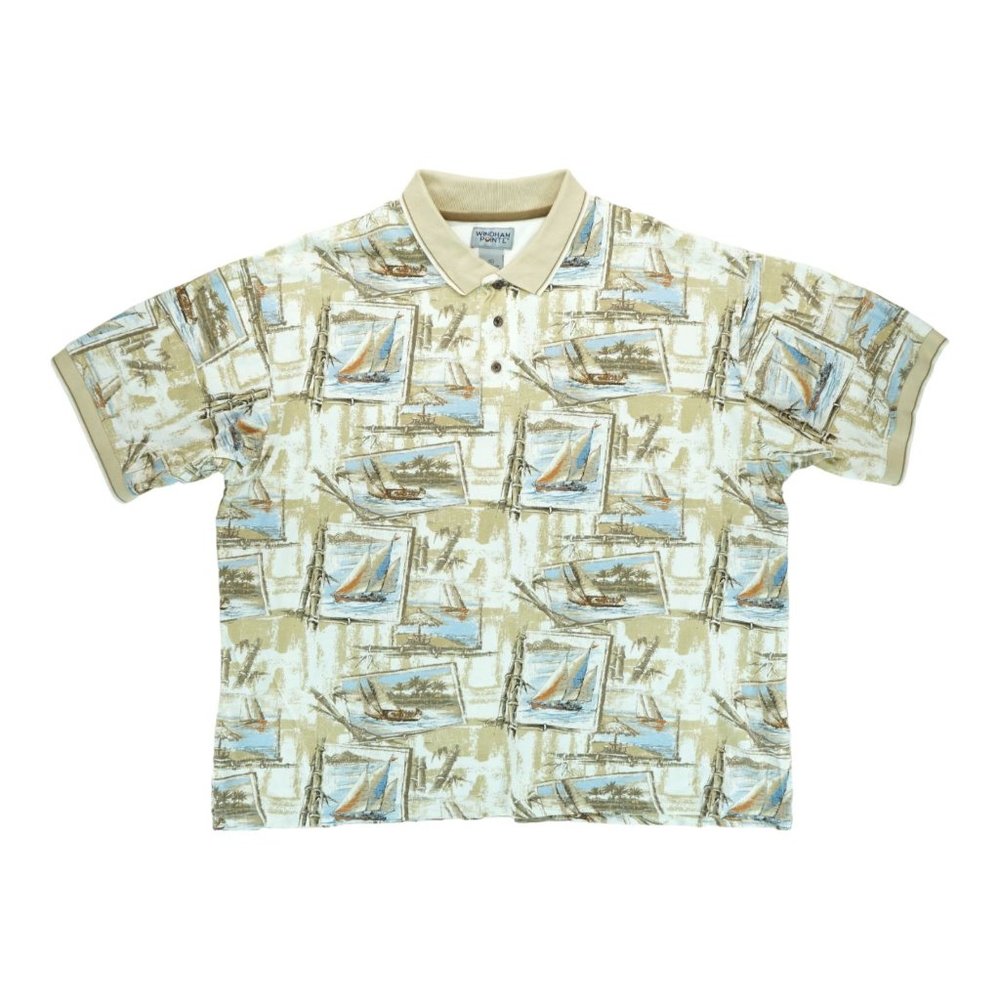 Vtg‎ Windham Pointe Polo Shirt Mens XL Boat Short Sleeve 100% Cotton